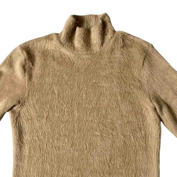 United Colors of Benetton Turtleneck Sweater S Tan Eyelash Long Sleeve Pullover - Picture 5 of 10